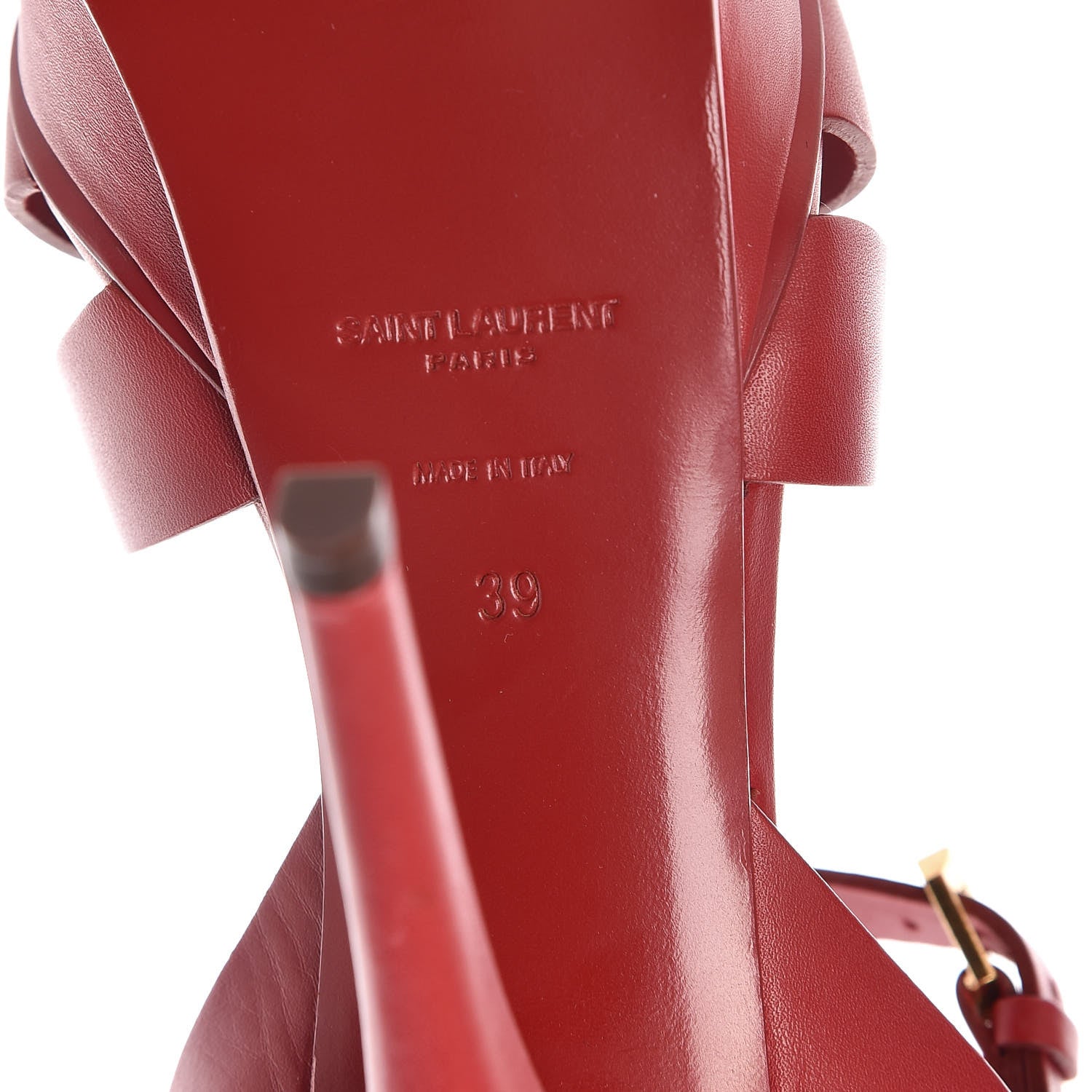 Saint Laurent Calfskin Tribute 105 Platform Sandals 39 Rouge Orient 6 of 10