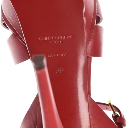 Saint Laurent Calfskin Tribute 105 Platform Sandals 39 Rouge Orient 6 of 10