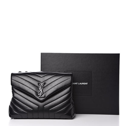 Saint Laurent Calfskin Y Quilted Monogram Medium Loulou Chain Satchel Black 12 of 12