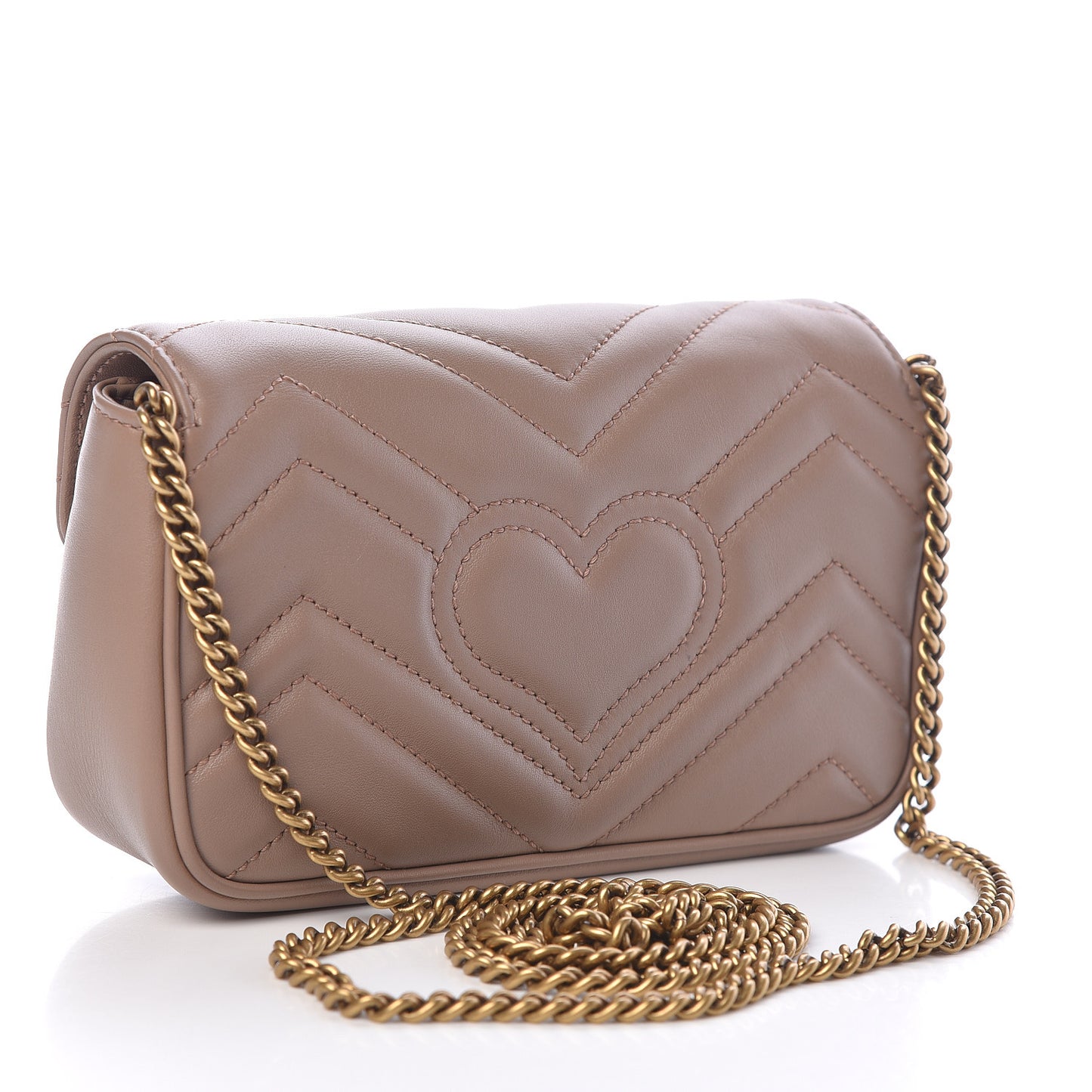 Calfskin Matelasse Super Mini GG Marmont Shoulder Bag Porcelain Rose