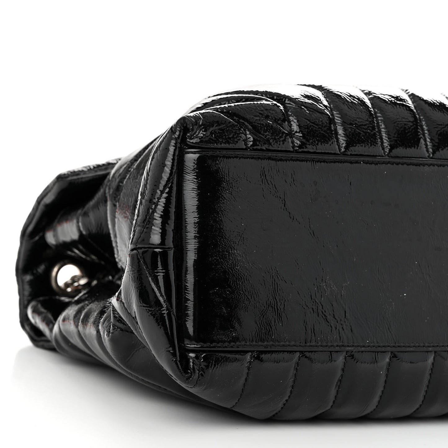 Patent Y Quilted Monogram Medium Loulou Chain Satchel Black