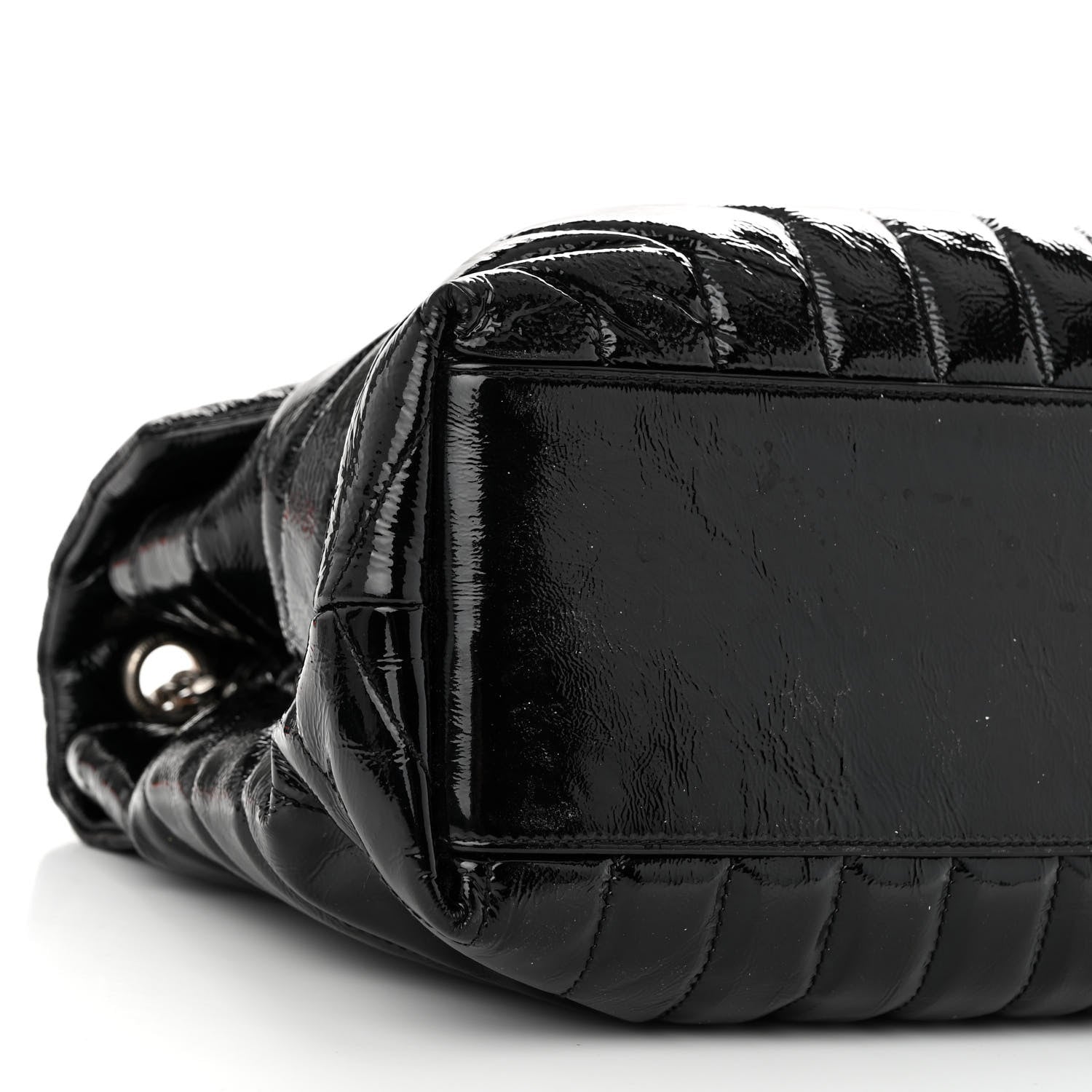 Saint Laurent Patent Y Quilted Monogram Medium Loulou Chain Satchel Black 9 of 11