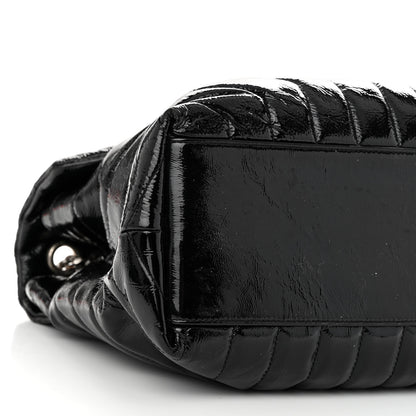 Saint Laurent Patent Y Quilted Monogram Medium Loulou Chain Satchel Black 9 of 11