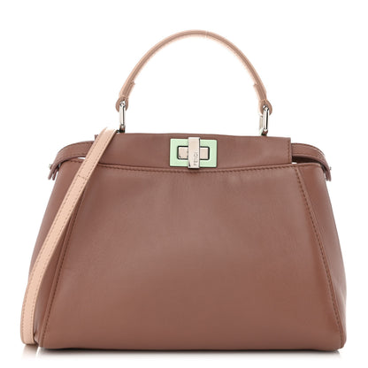 Fendi Nappa Colorblock Mini Peekaboo Iconic Satchel English Rose Plaster Oxigen 1 of 10