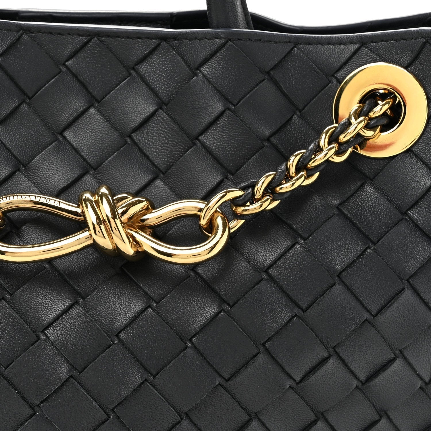 Bottega Veneta Nappa Intrecciato Small Andiamo With Chain Shoulder Bag Deep Blue 7 of 13