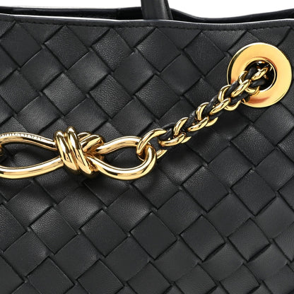 Bottega Veneta Nappa Intrecciato Small Andiamo With Chain Shoulder Bag Deep Blue 7 of 13