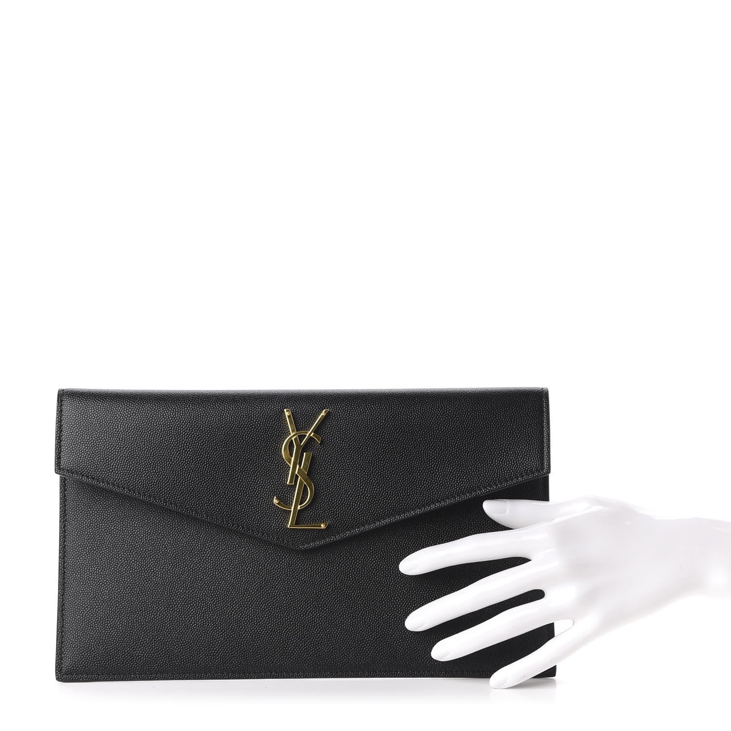 Saint Laurent Grain De Poudre Uptown Pouch Black 2 of 10