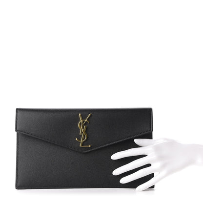 Saint Laurent Grain De Poudre Uptown Pouch Black 2 of 10