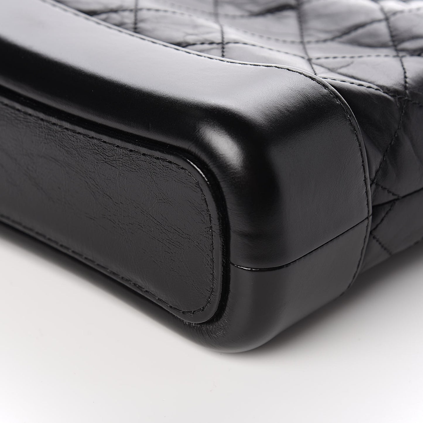 Aged Calfskin Quilted Small Gabrielle Hobo Black