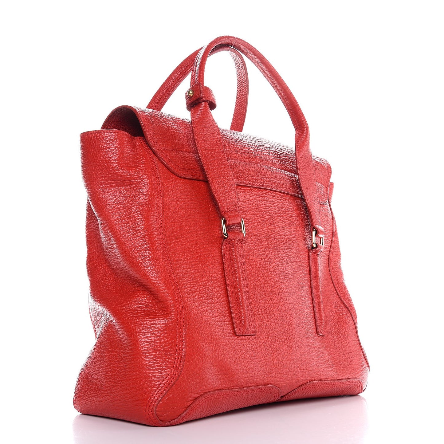 3.1 Textured Calfskin Large Pashli Satchel Red