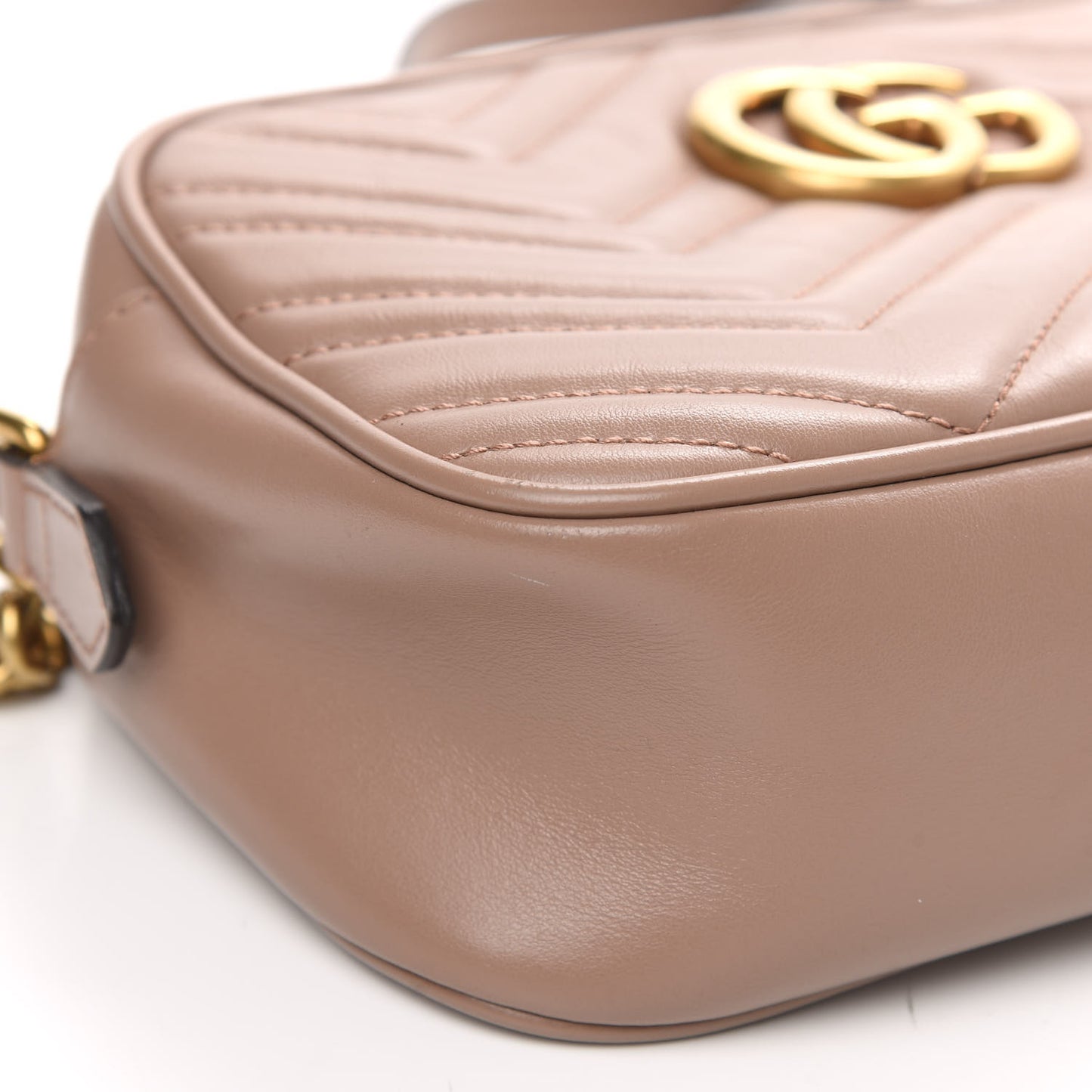 Calfskin Matelasse Small GG Marmont Chain Shoulder Bag Porcelain Rose