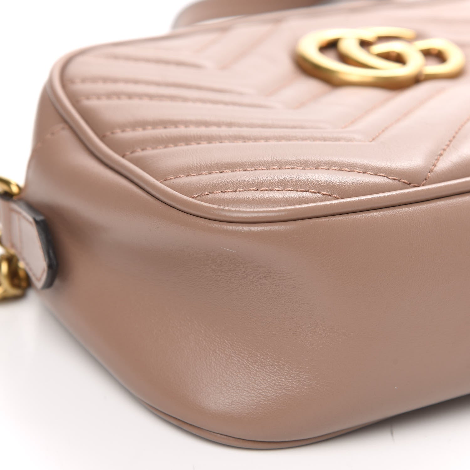 Gucci Calfskin Matelasse Small GG Marmont Chain Shoulder Bag Porcelain Rose 9 of 12