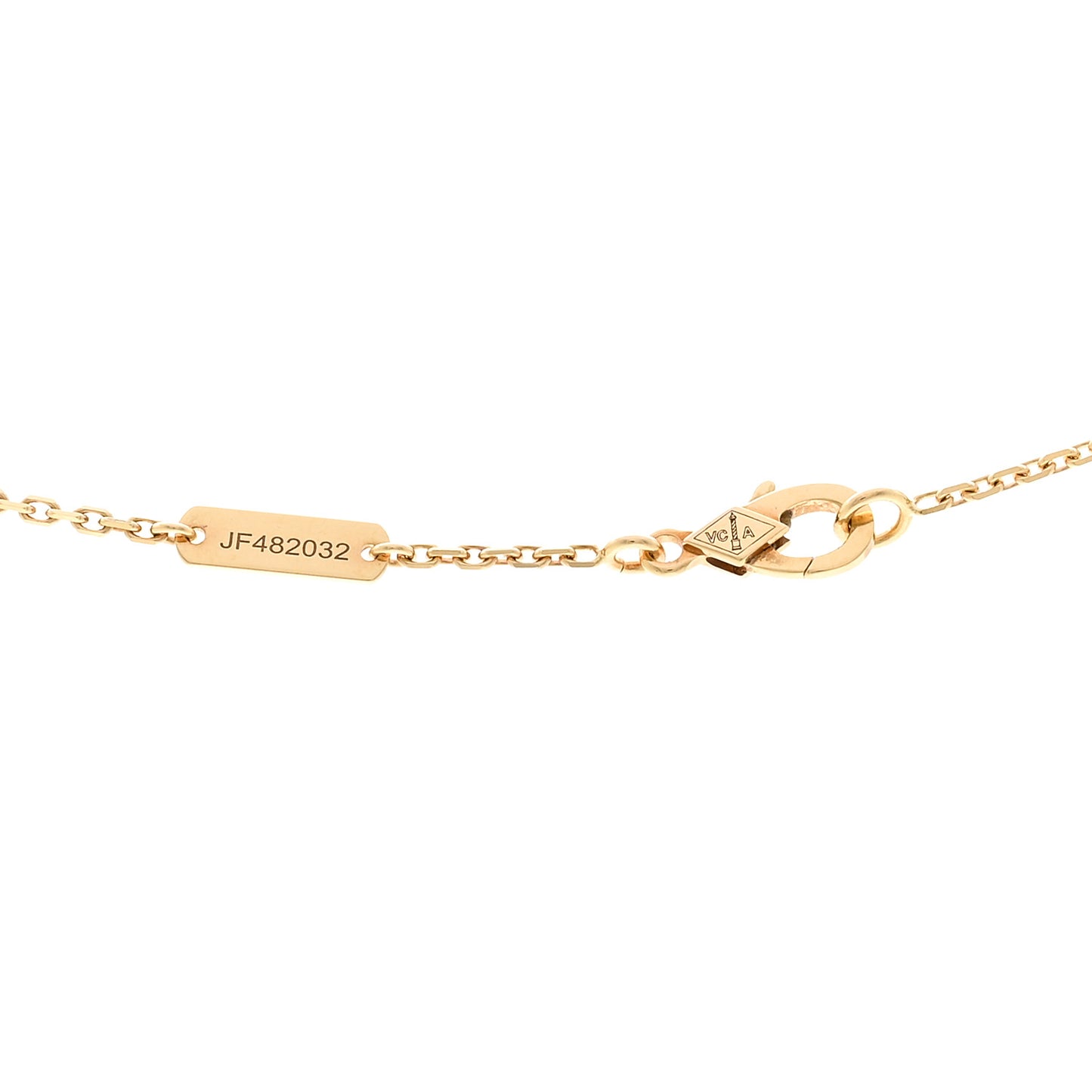 18K Yellow Gold Mother of Pearl Vintage Alhambra Pendant Necklace
