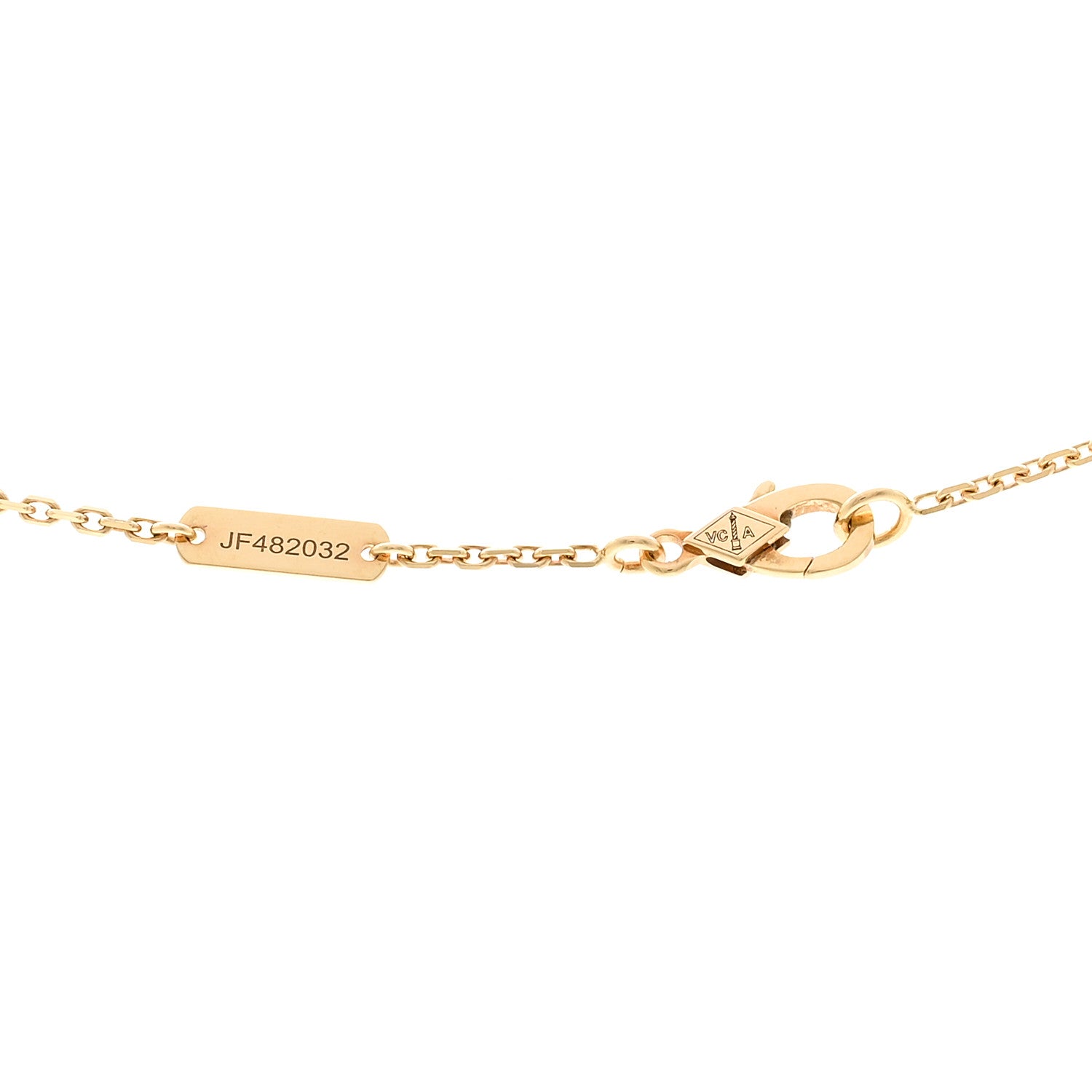 Van Cleef & Arpels 18K Yellow Gold Mother of Pearl Vintage Alhambra Pendant Necklace 4 of 6