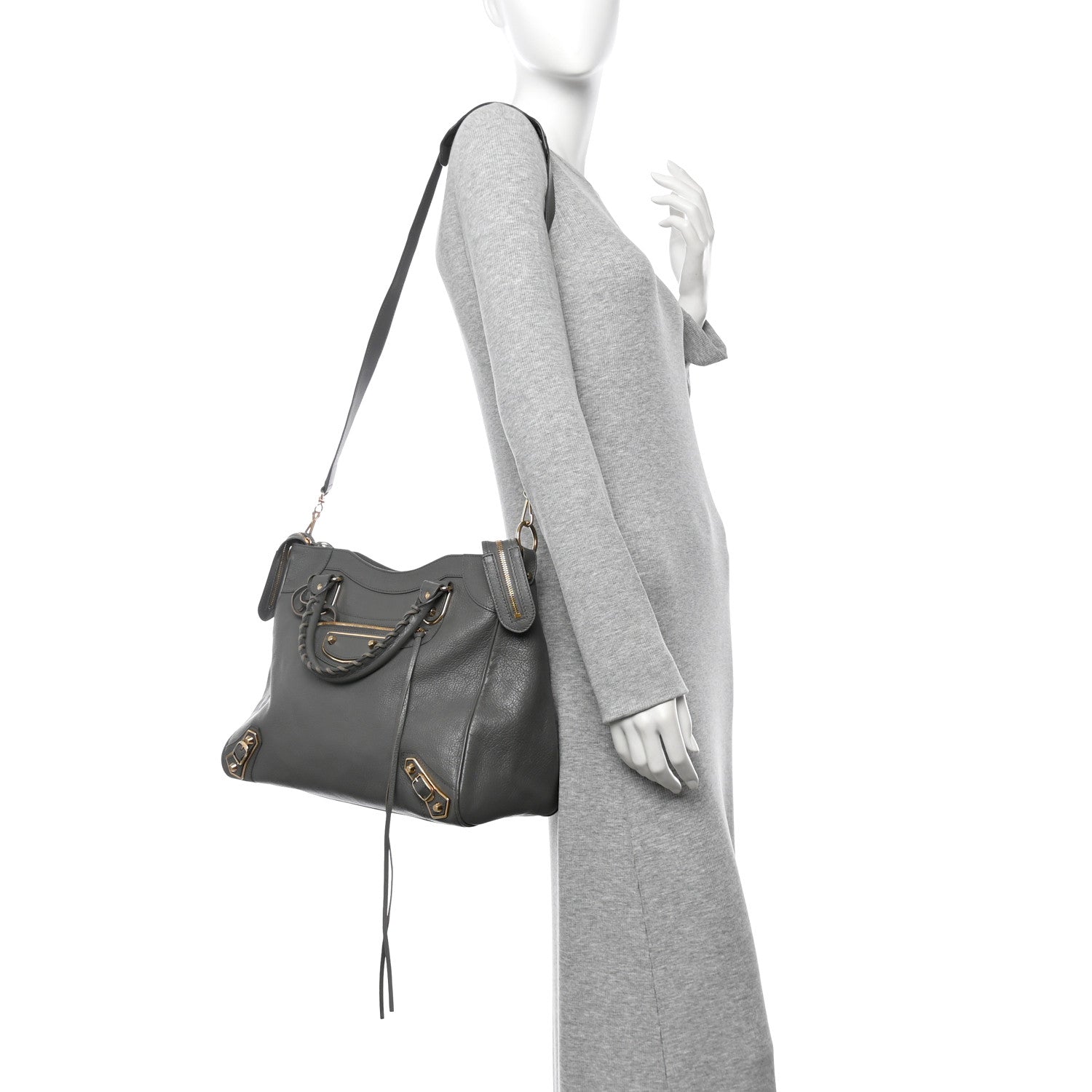 Balenciaga Chevre Silver Metallic Edge Hardware Velo Gris Acier 2 of 12