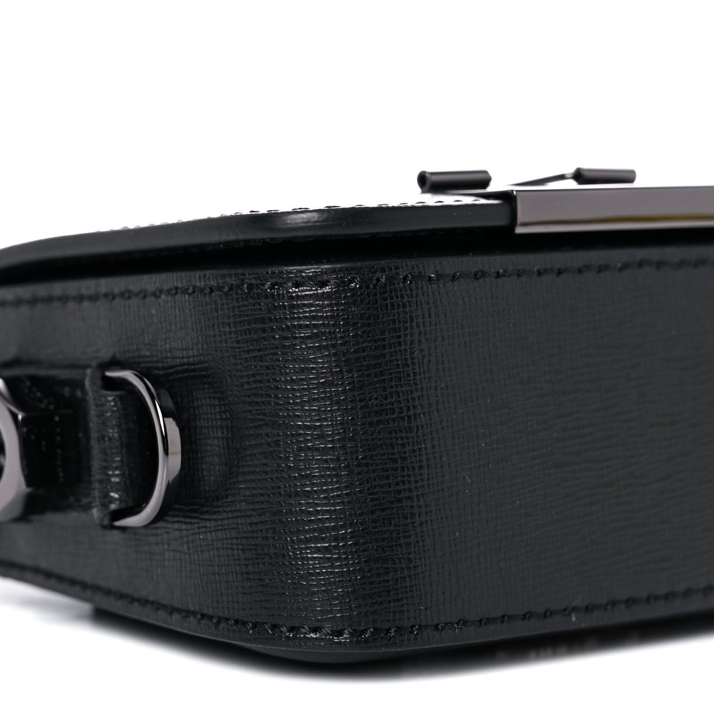 Calfskin Diag Flap Bag Black White