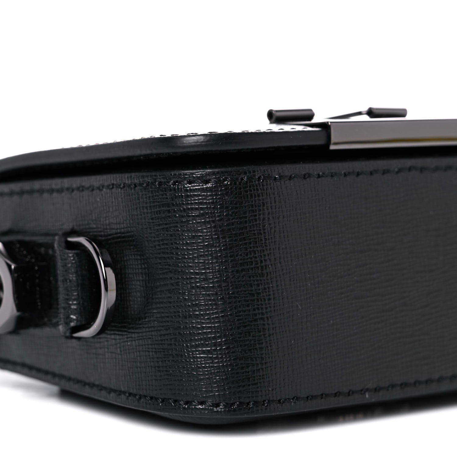 Off-White Calfskin Diag Flap Bag Black White 8 of 11