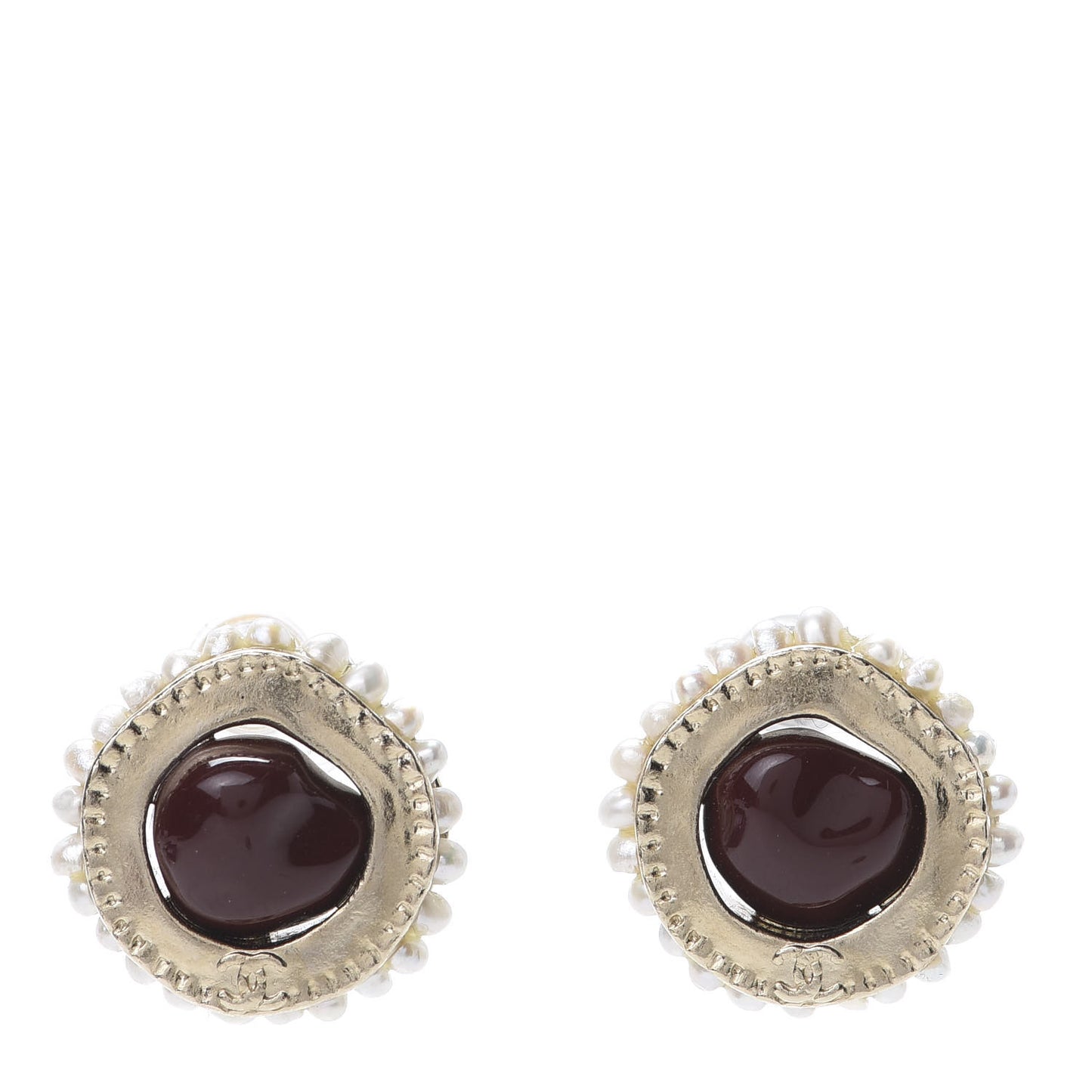 Gripoix Pearl Earrings Light Gold
