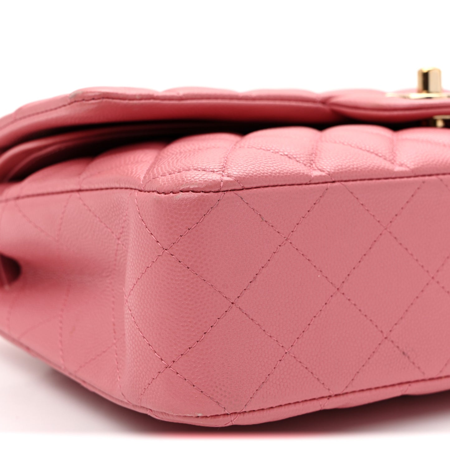 Caviar Quilted Medium Double Flap Pink
