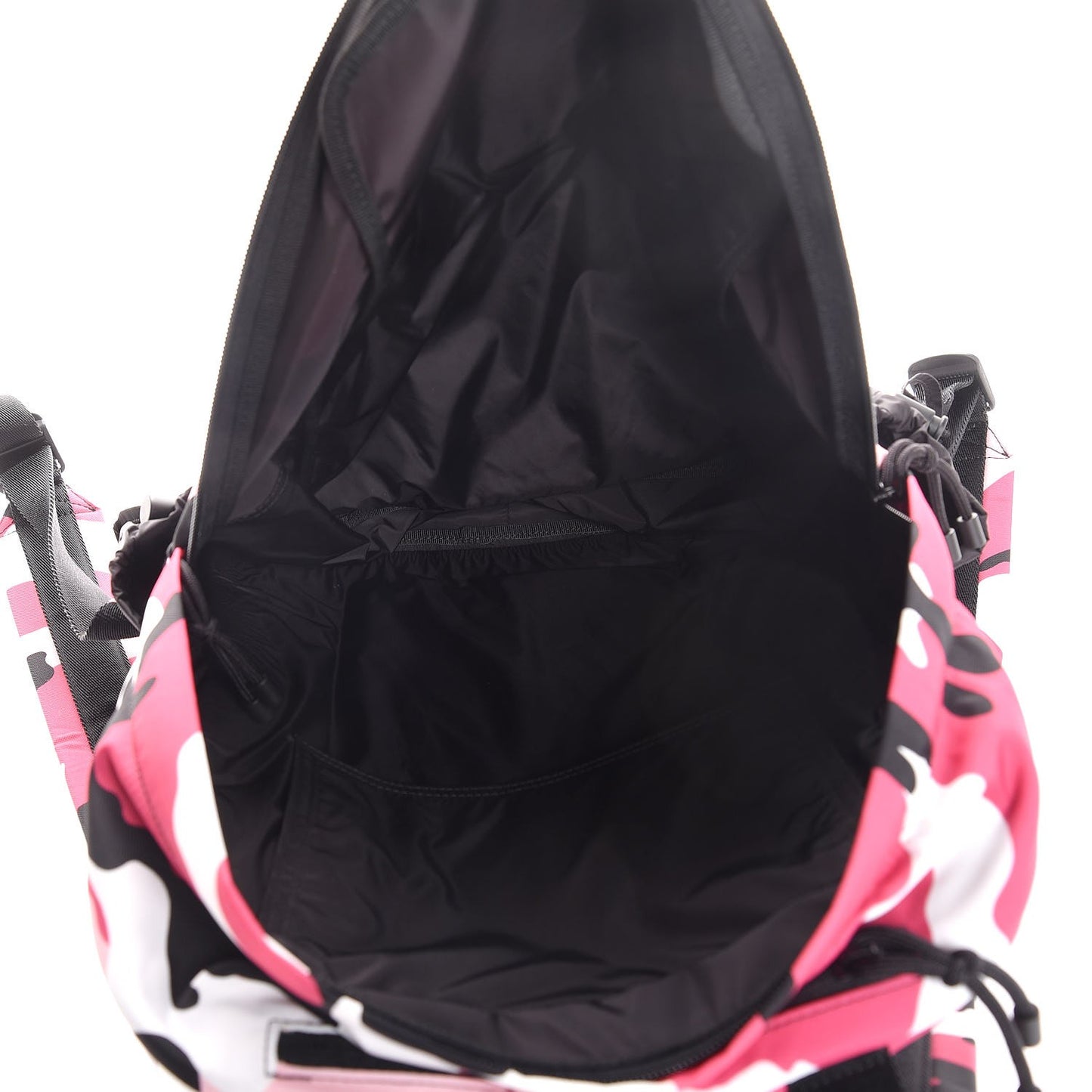 Nylon Camouflage Print Backpack Pink White Black