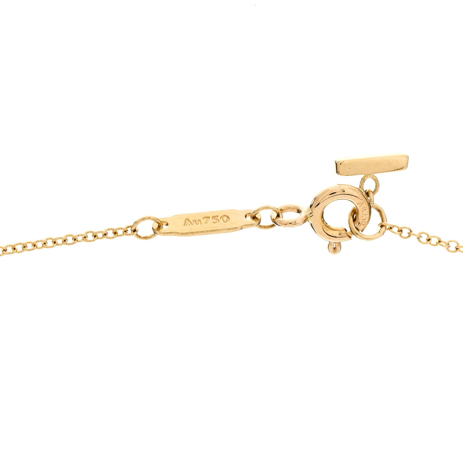 Tiffany 18K Yellow Gold Small T Smile Pendant Necklace 4 of 6