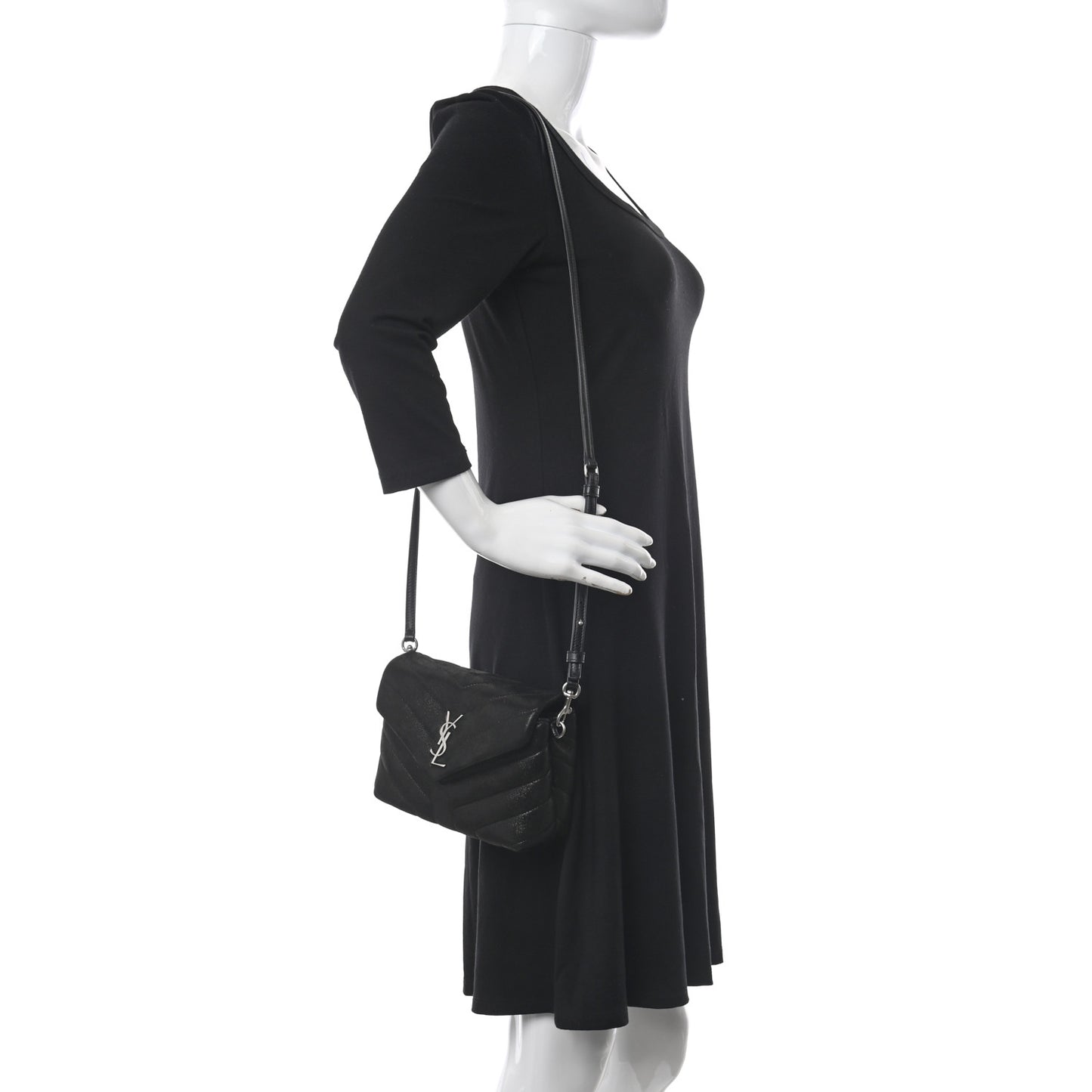 Y Quilted Monogram Toy Loulou Chain Satchel Black