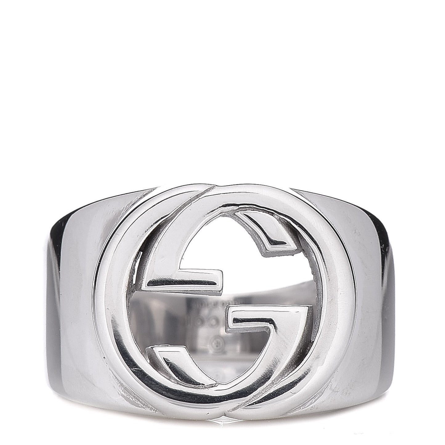 Sterling Silver Interlocking G Signet Ring 52 6