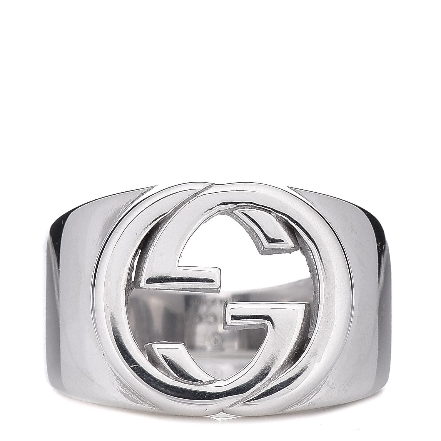 Gucci Sterling Silver Interlocking G Signet Ring 52 6 1 of 6