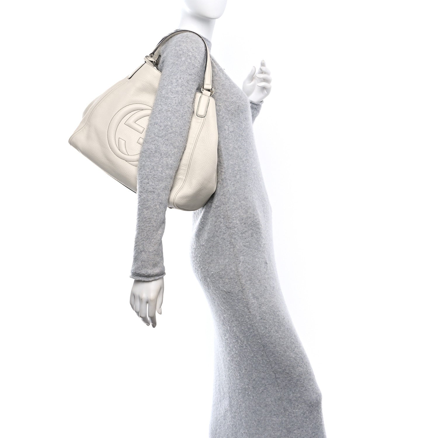 Gucci Pebbled Calfskin Medium Soho Shoulder Bag Off White 2 of 10