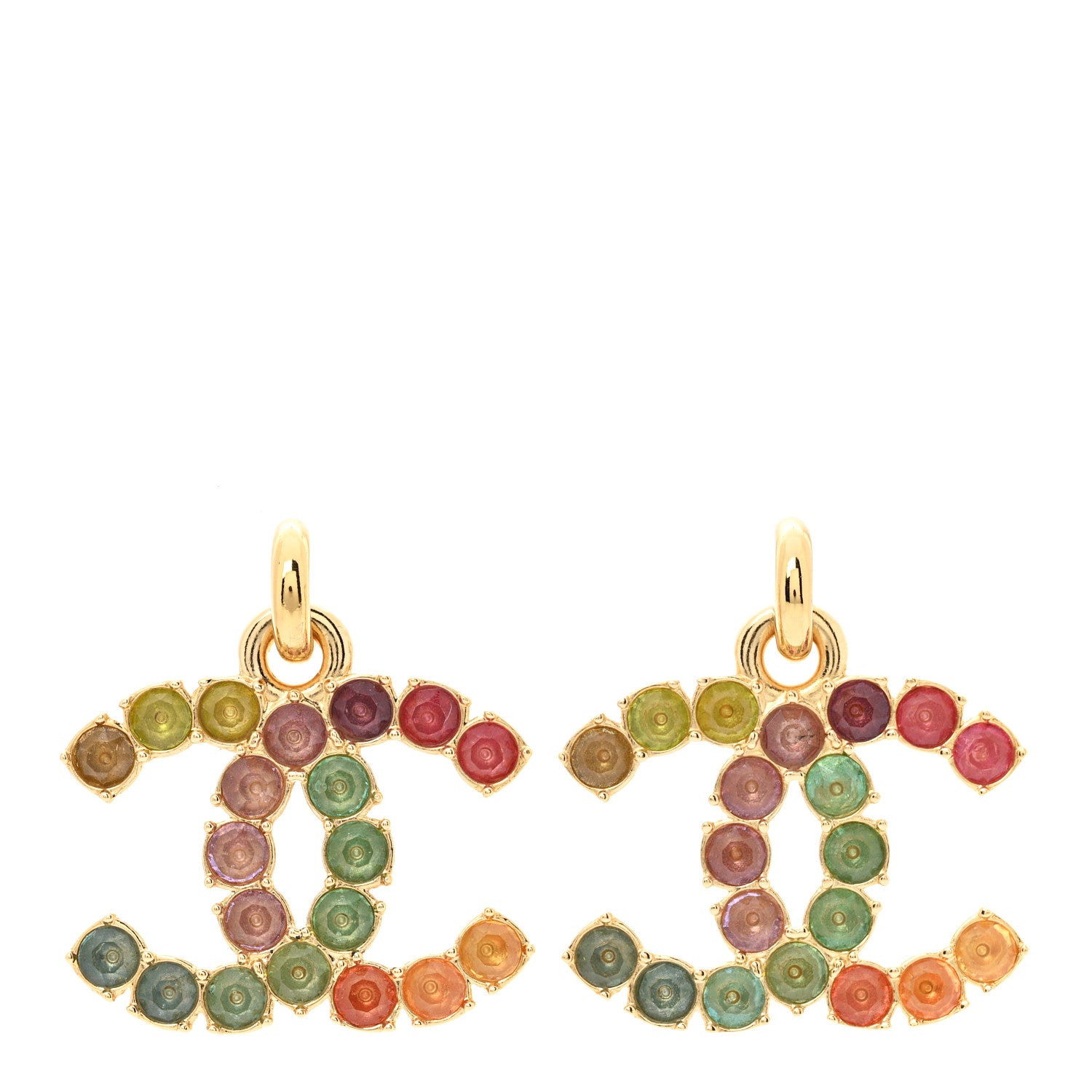 Chanel Crystal CC Drop Earrings Multicolor 1 of 4