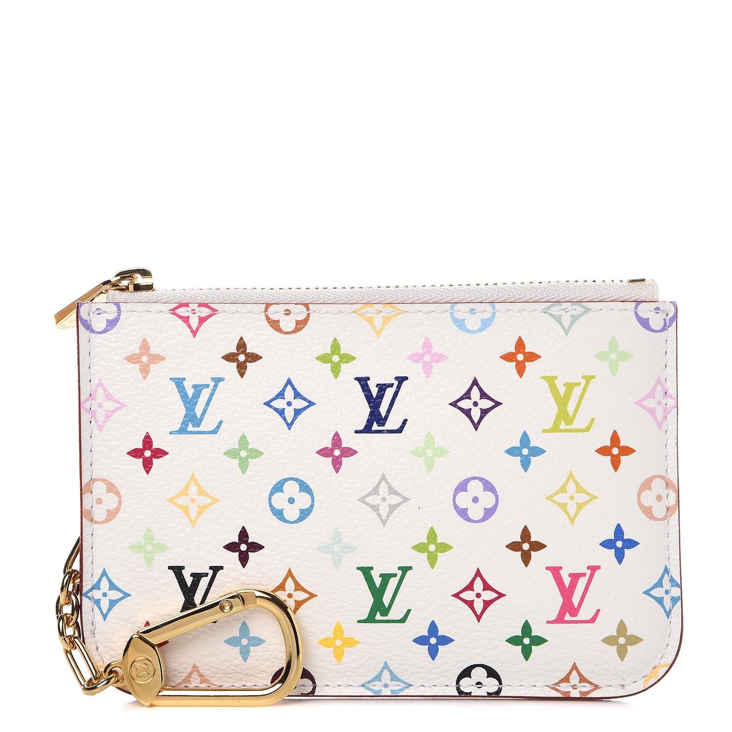 Monogram Multicolor Key Pouch White Litchi