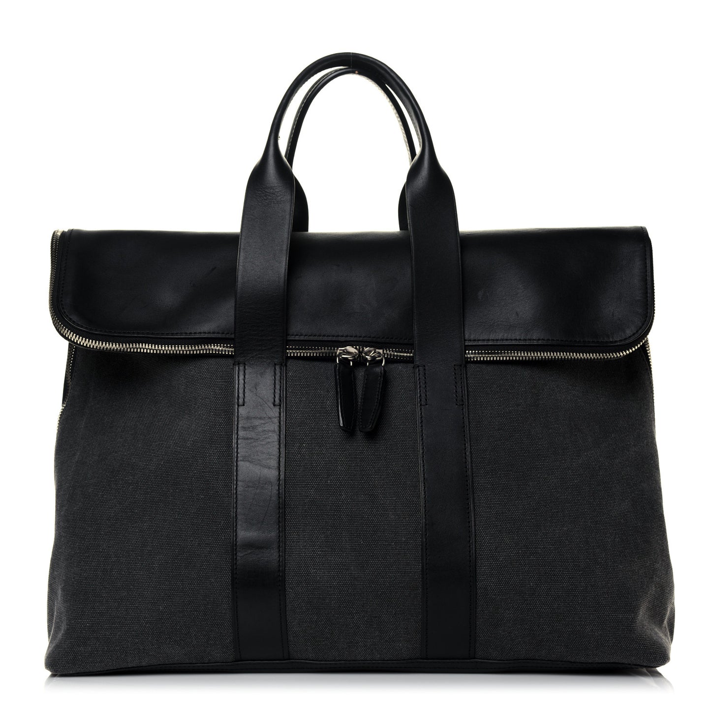 Calfskin Canvas 31 Hour Bag Black