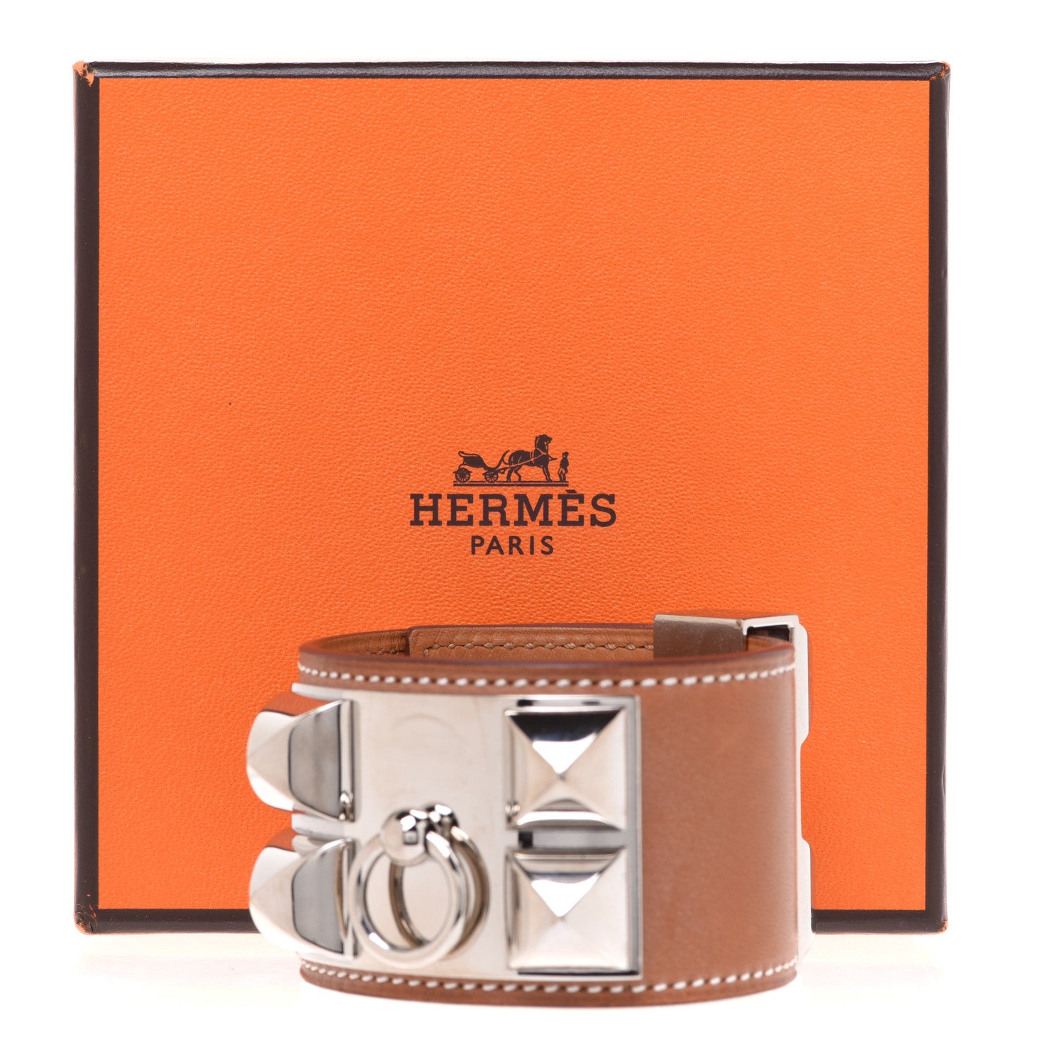 Hermes Barenia Collier de Chien CDC Bracelet S Fauve 7 of 7