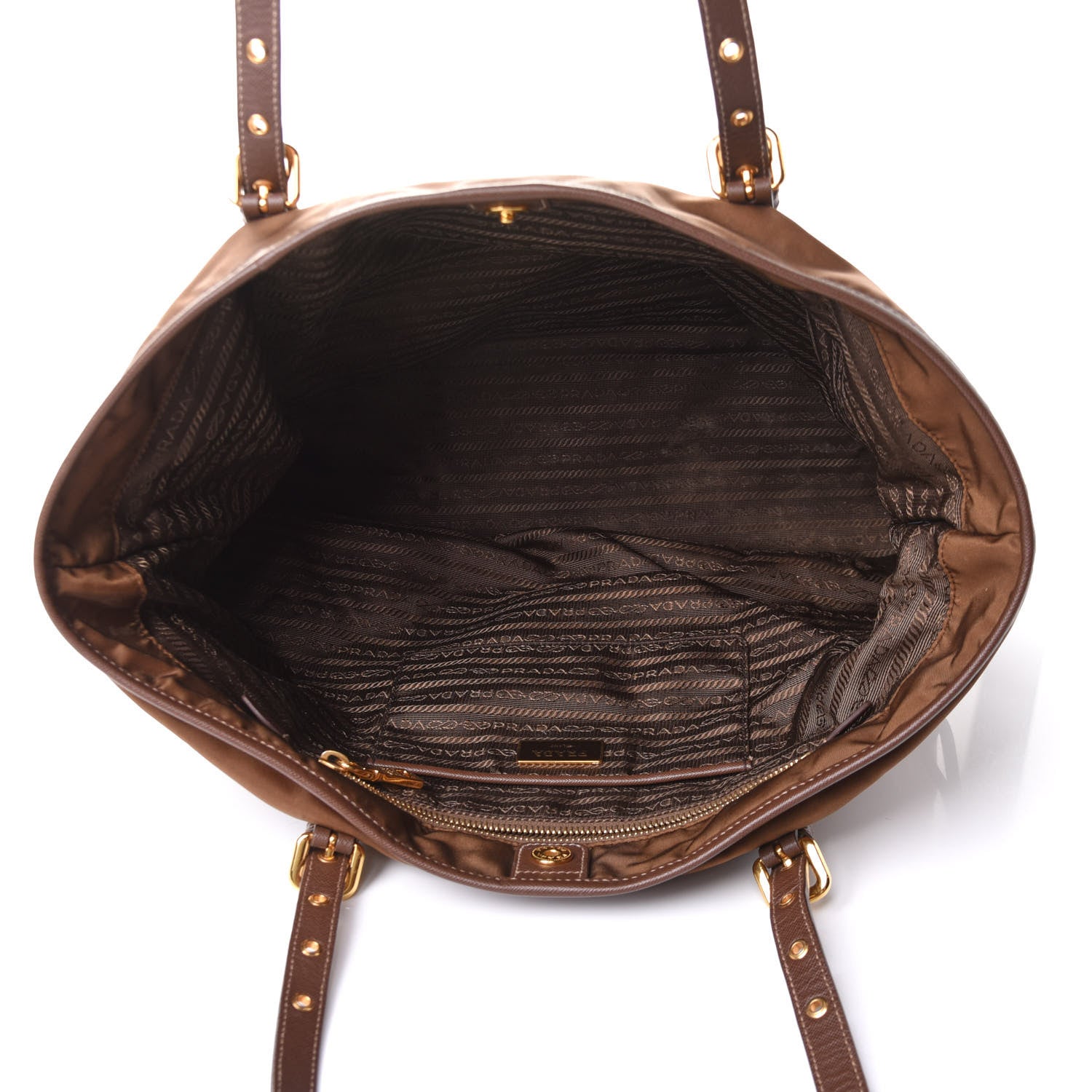 Prada Tessuto Nylon Saffiano Shopping Tote Corinto 5 of 12