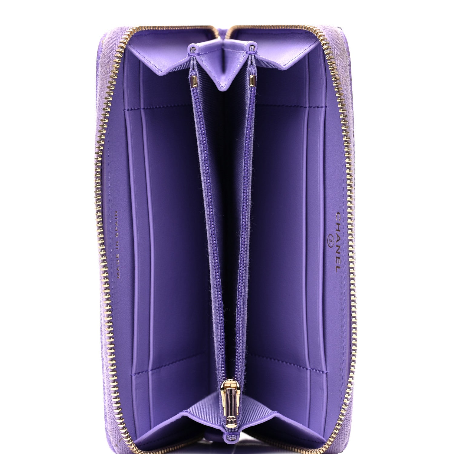Chanel Caviar Quilted Medium Zip Around Wallet Purple 5 of 8