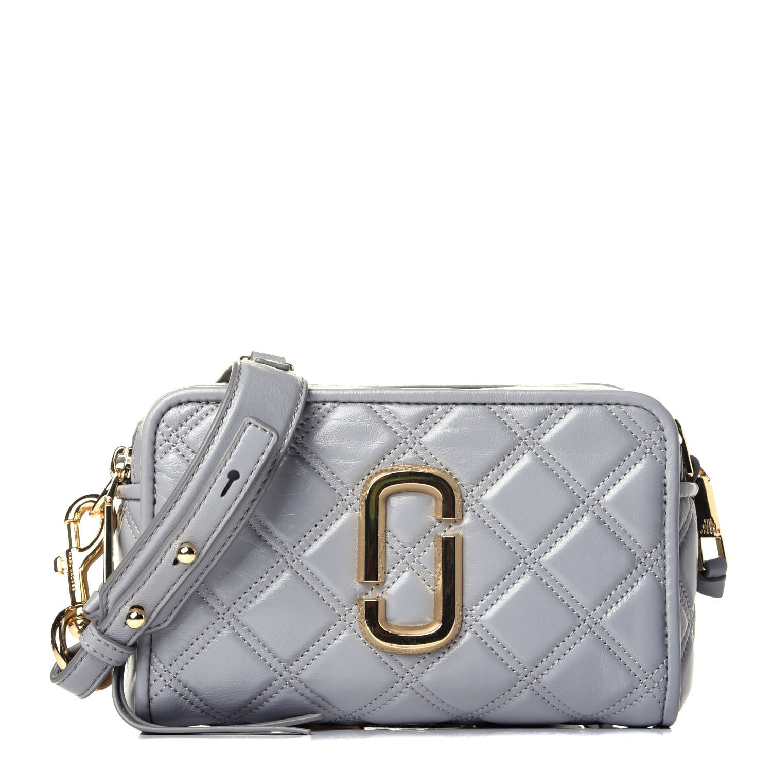 Marc Jacobs Natural Grain Calfskin Quilted The Softshot 21 Bag Grey 1 of 9