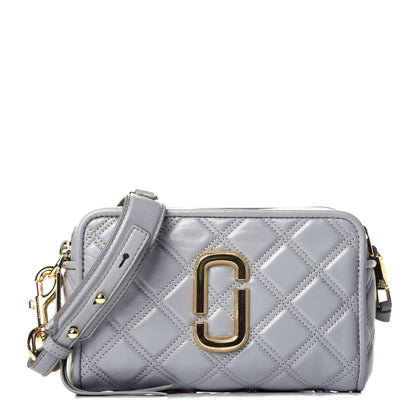 Marc Jacobs Natural Grain Calfskin Quilted The Softshot 21 Bag Grey 1 of 9