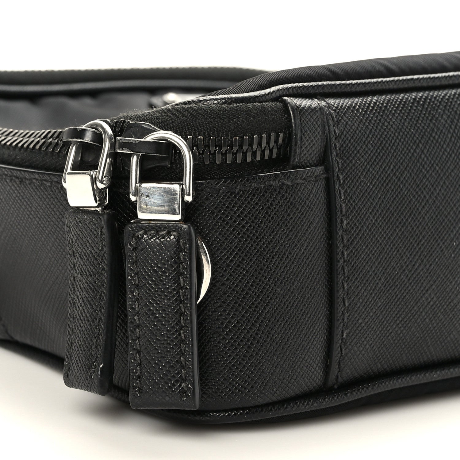 Prada Tessuto Saffiano Medium Brique Crossbody Bag Black 8 of 9