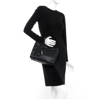 Saint Laurent Grained Calfskin Baby Sac De Jour Souple Black 3 of 8