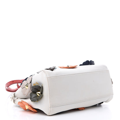 Fendi Nappa Flowerland Mini Peekaboo Iconic Satchel White Ice Multicolor 4 of 19