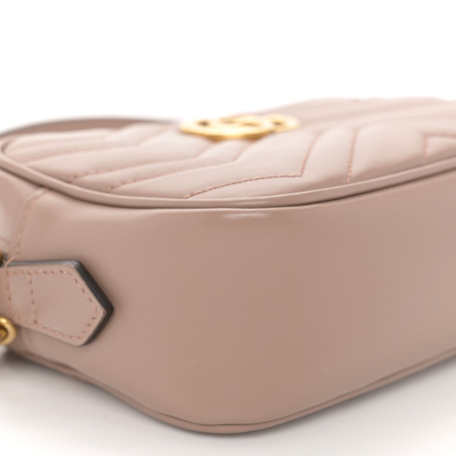 Gucci Calfskin Matelasse Mini GG Marmont Chain Shoulder Bag Porcelain Rose 9 of 11