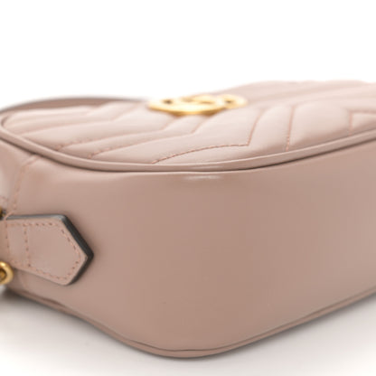 Gucci Calfskin Matelasse Mini GG Marmont Chain Shoulder Bag Porcelain Rose 9 of 11