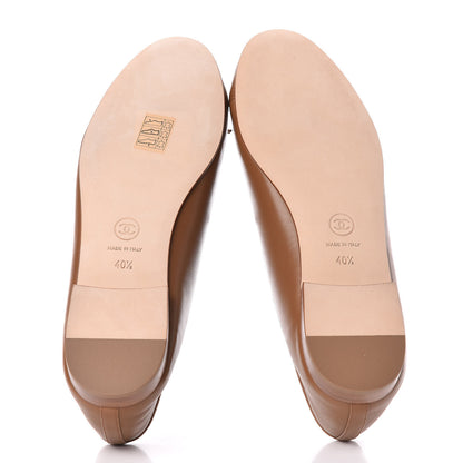 Chanel Lambskin Cap Toe Ballerina Flats 40.5 Camel 5 of 9