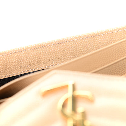 Saint Laurent Grain De Poudre Matelasse Chevron Monogram Flap Wallet Nude Powder 7 of 8