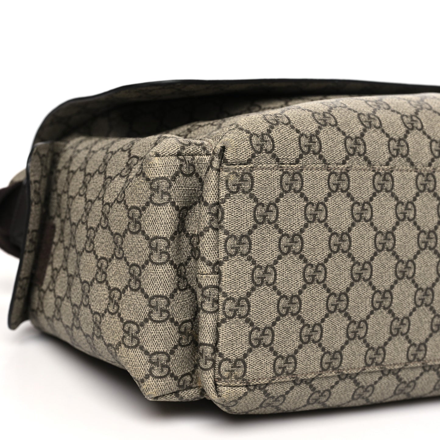 GG Plus Monogram Messenger Diaper Bag Dark Brown