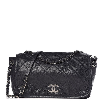 Chanel Grained Calfskin Medium Natural Beauty Messenger Navy Blue 1 of 9