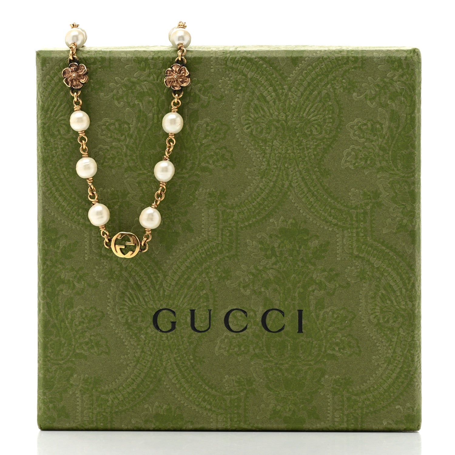 Gucci Pearl Interlocking G Flower Necklace 6 of 6