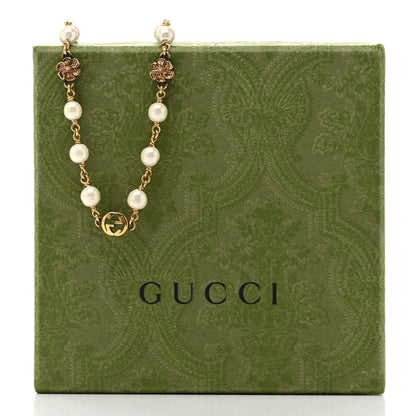 Gucci Pearl Interlocking G Flower Necklace 6 of 6
