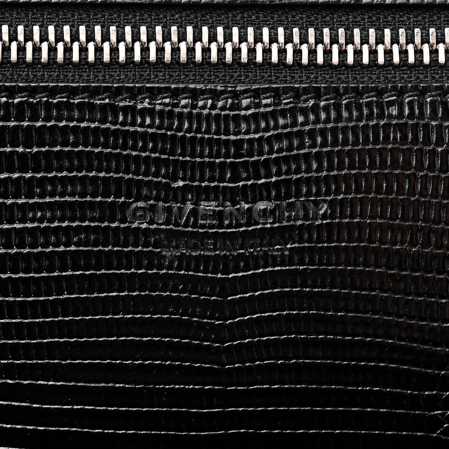 Nappa Lizard Embossed Medium Easy Tote Black