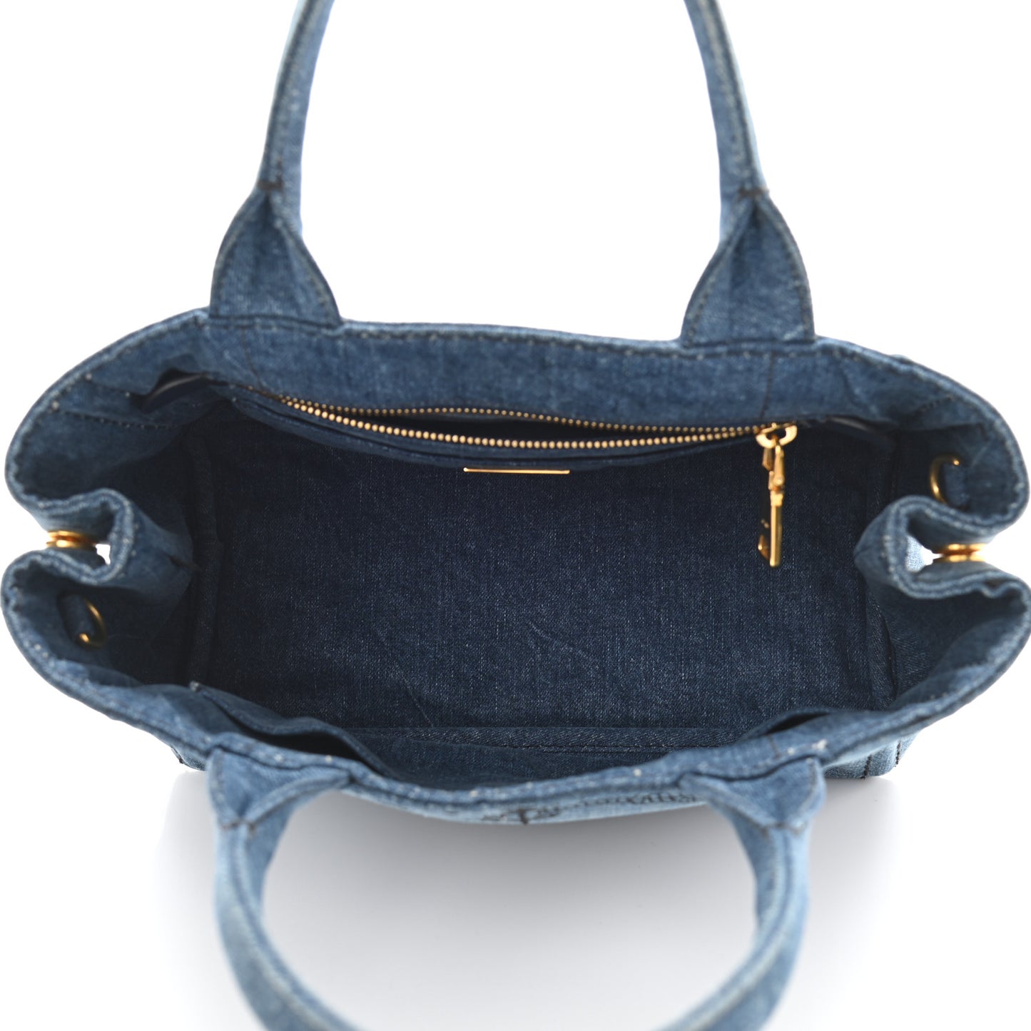 Denim Small Logo Tote Bleu